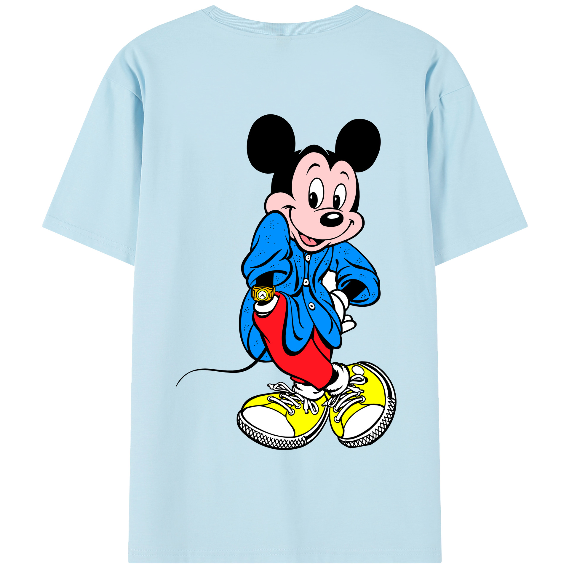 （画像用） ミッキーマウス Mickey Mouse 綿100％半袖Tシャツ（背面プリント）